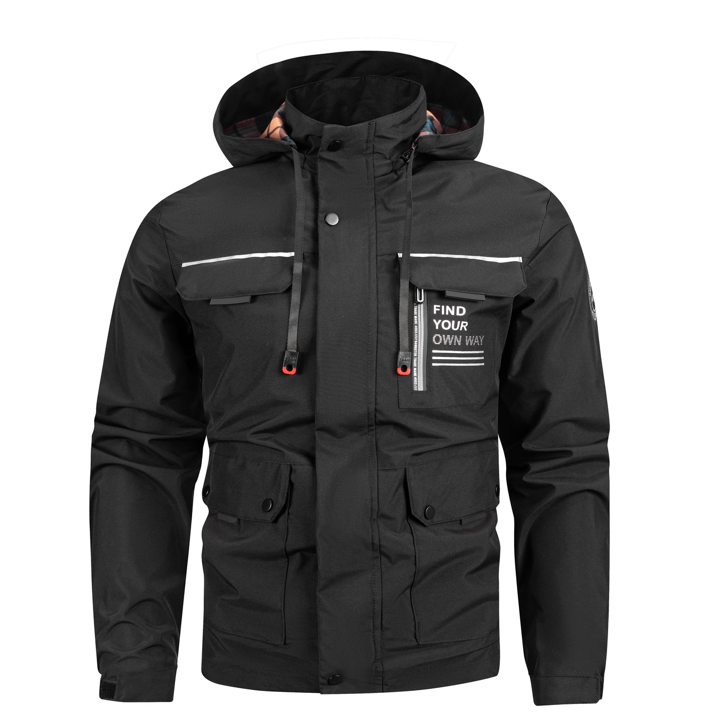 Letvægts Herrejakke Med Hætte Til Outdoor, Rejser, Vandring, Vindjakke, Alsidig, Stilrent Design