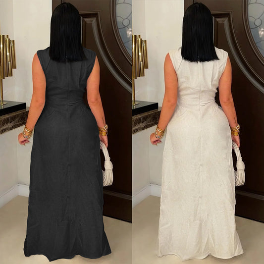 Fashion Women's Wear Sexy Solid Color Lace-up Sleeveless Trousers Suit