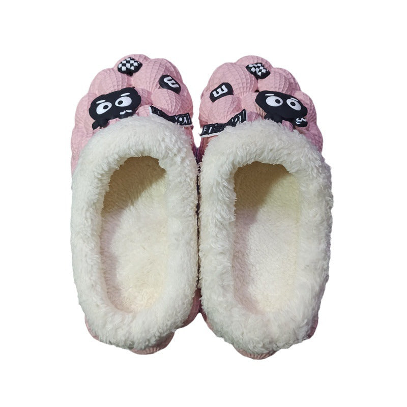 Dame Fashion Afslappede Lychee Bubble Platform Skridsikre Varme Hjemmesko