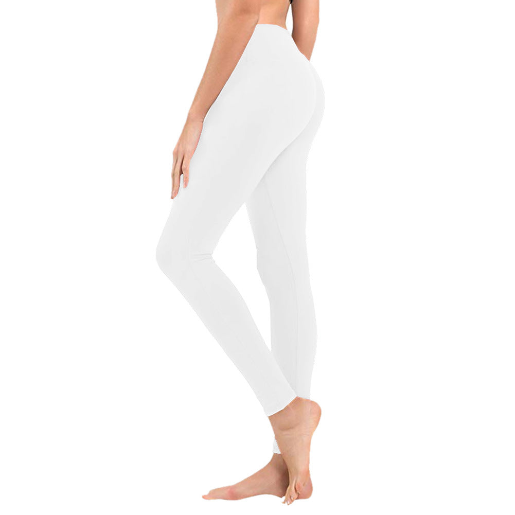 Solid Color High Waist Cropped Leggings