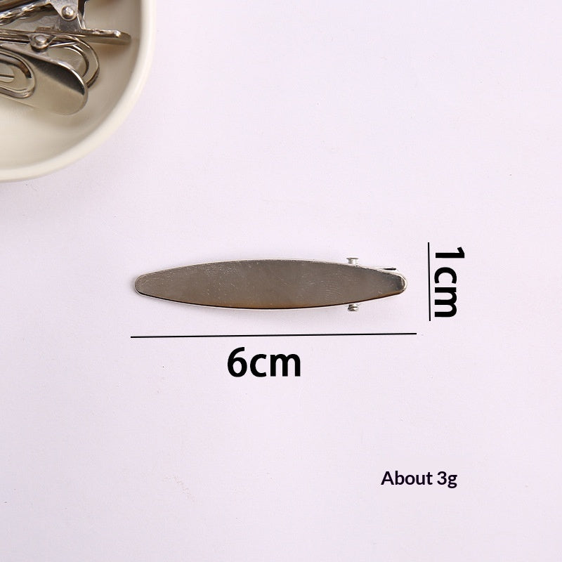 Simple Metal Silver Hair Clip Side-style