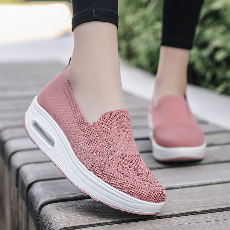Mesh Air Cushion Gåsko til Damer Med Tykke Såler