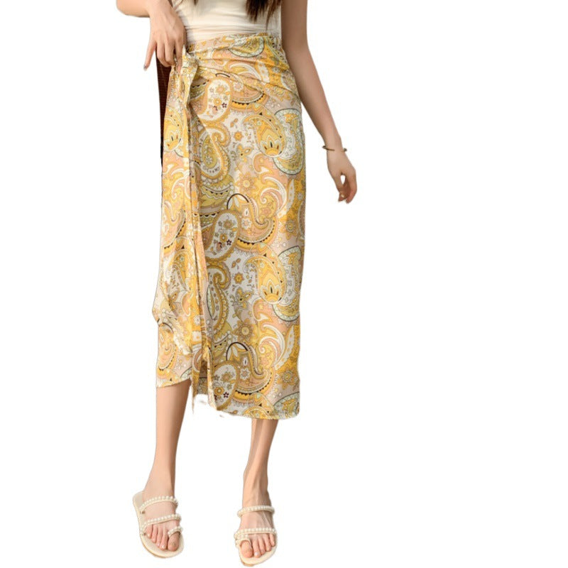 Chinese Style Hip Skirt Women's Summer Sun Protection Skirt