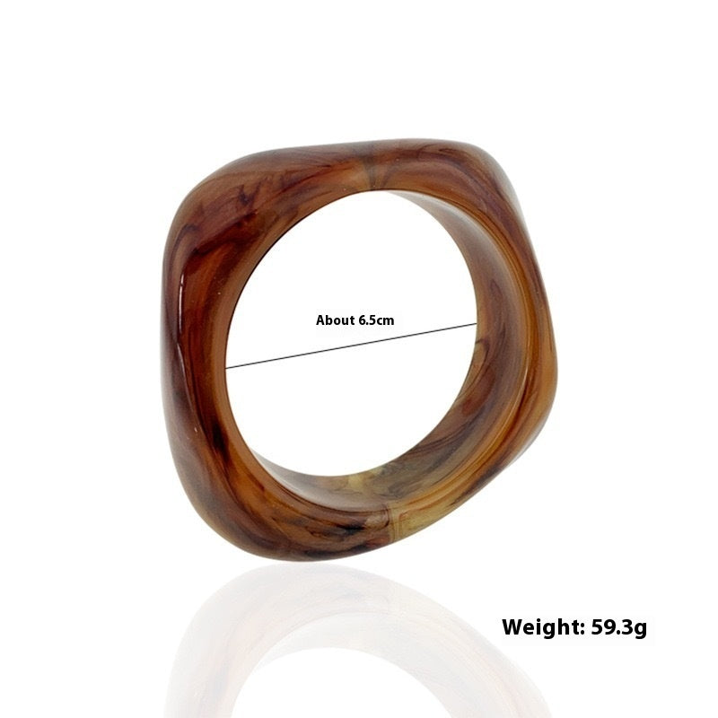 Europæisk og amerikansk overdrevet Ins Style Akryl Mode Armbånd Uregelmæssigt Gennemsigtigt Design