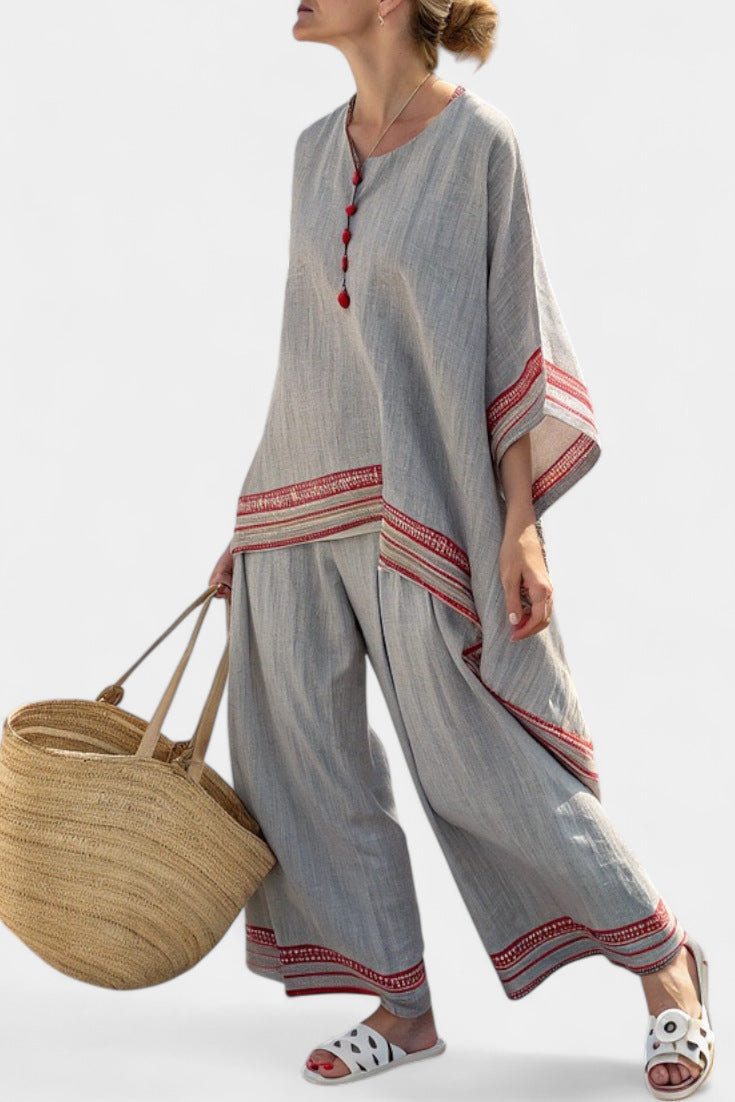 Plus-size Loose Casual Women's Beach Two-piece Set