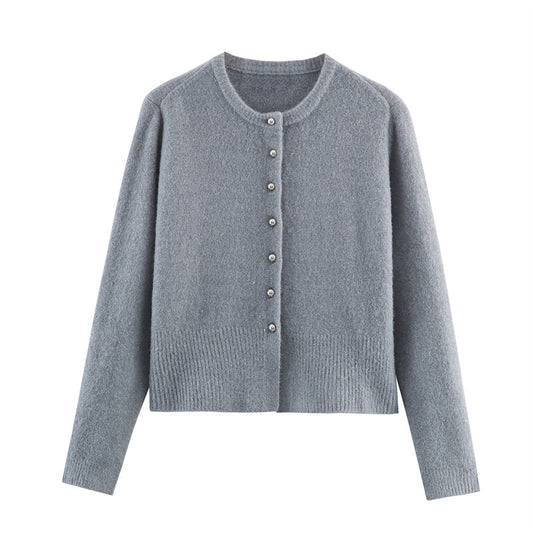 European And American Style Fashionable Spherical Button Knitted Coat