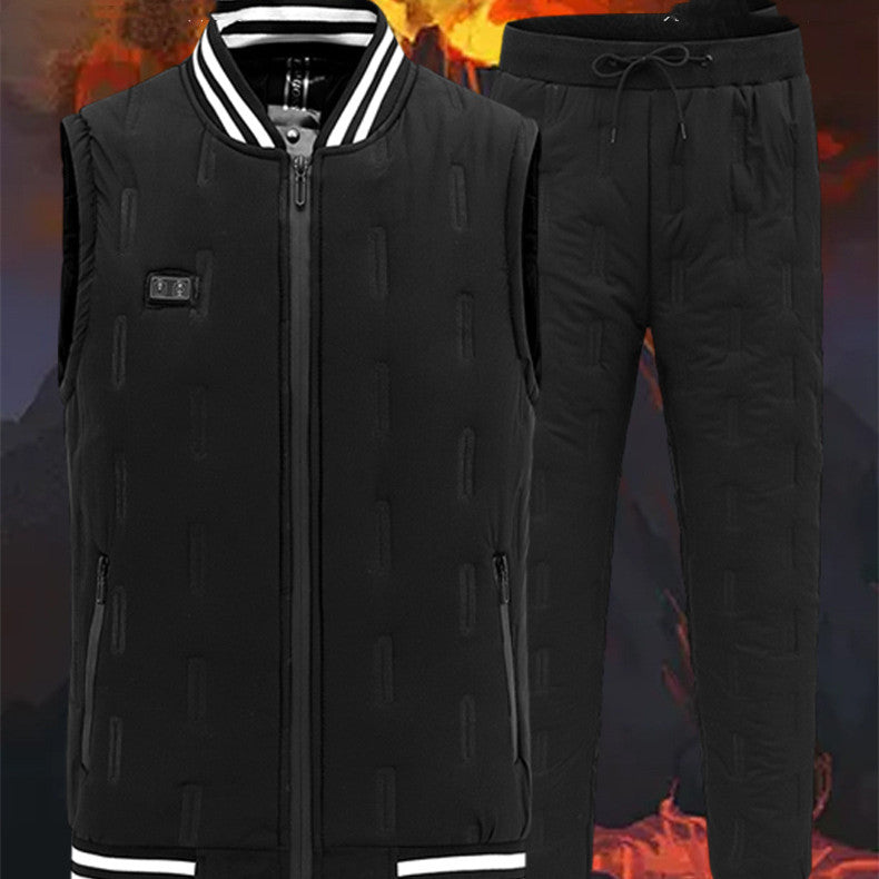 Simple Stand Collar Heated Cotton Vest