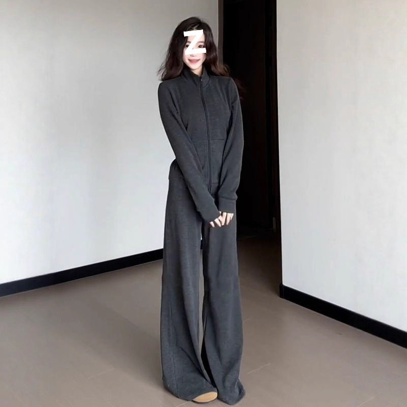 Women's Slimming Hoodie Fashion Wide-leg Pants Two-piece Set