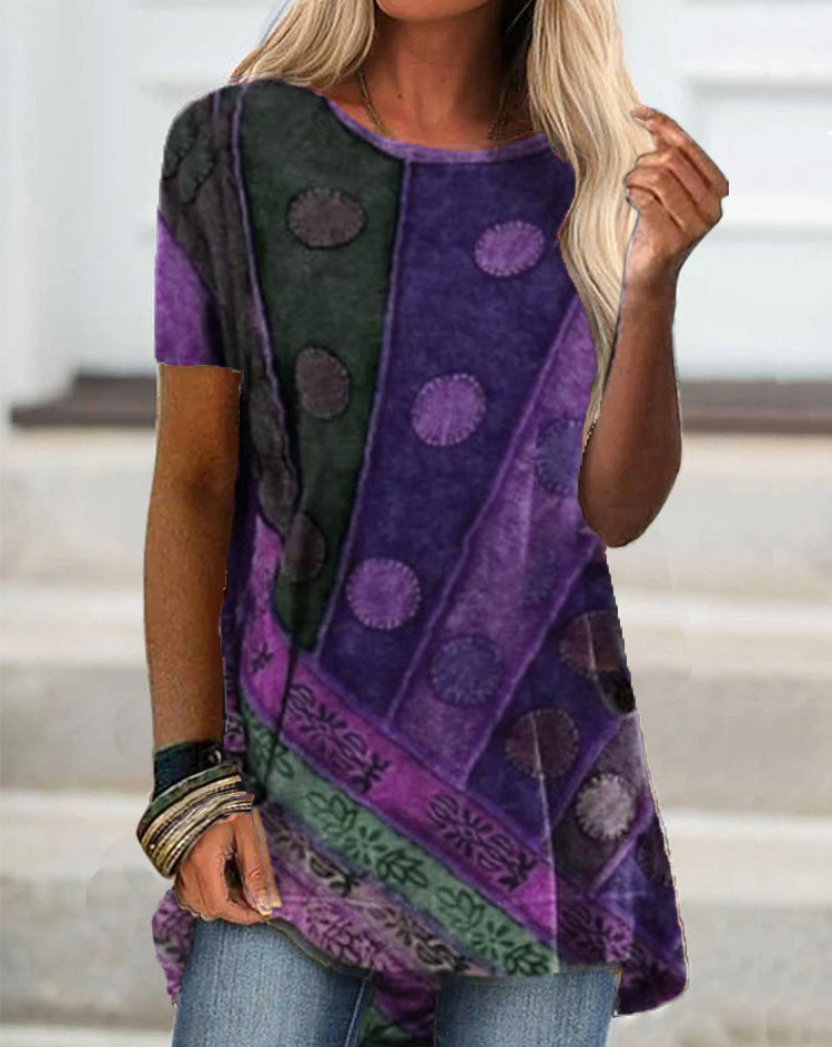 Fashion Womens Short-Sleeve Tops For Foreign Trade