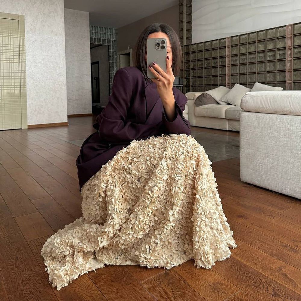 Petal Design Long Evening Ladies' Half Length Skirt