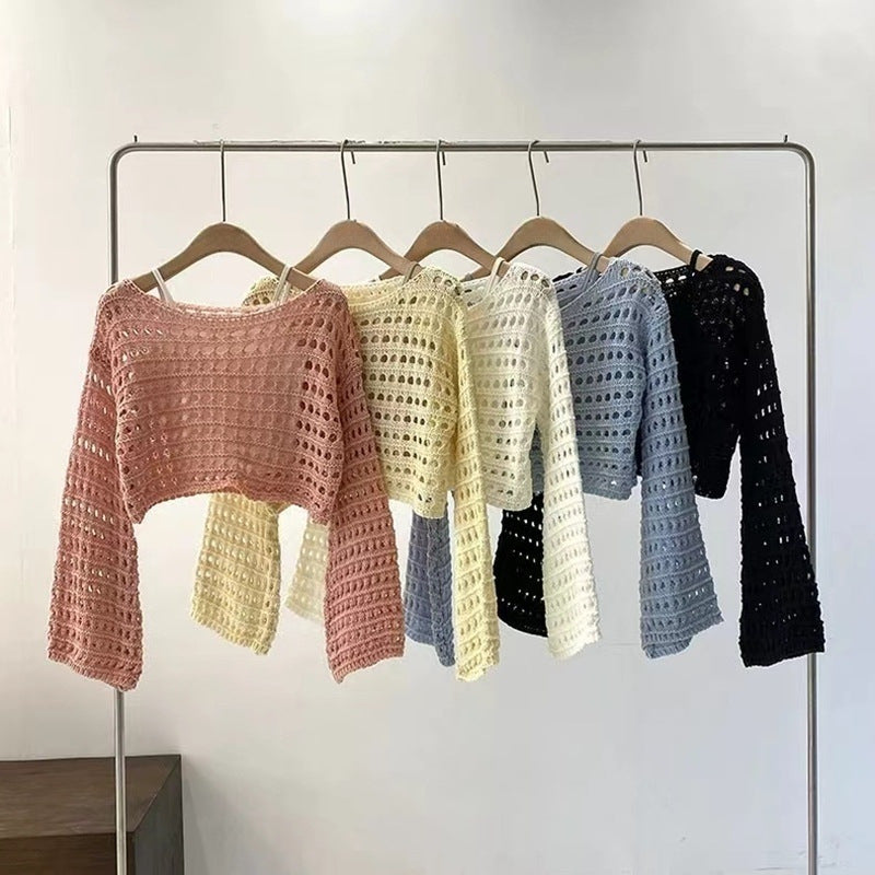 Women's Short Long-sleeved Sweater Design Thin Top