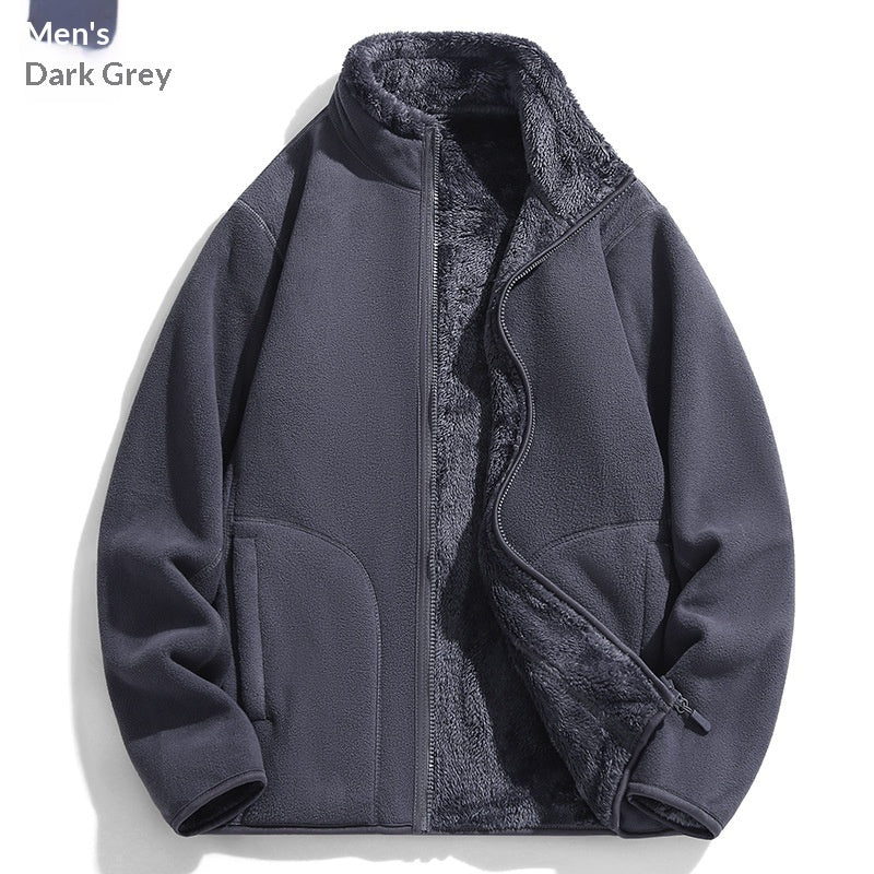 Lambswool Fleece Jacket Double Sided Fleece Coat