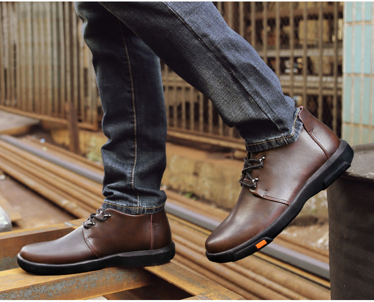Cowhide Soft Sole Top Layer Cowhide Casual Leather Shoes Men