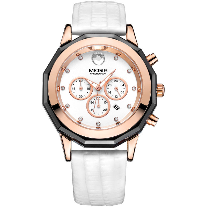 Multi-function Diamond-inlaid Calendar Large Dial Ladies Watch
