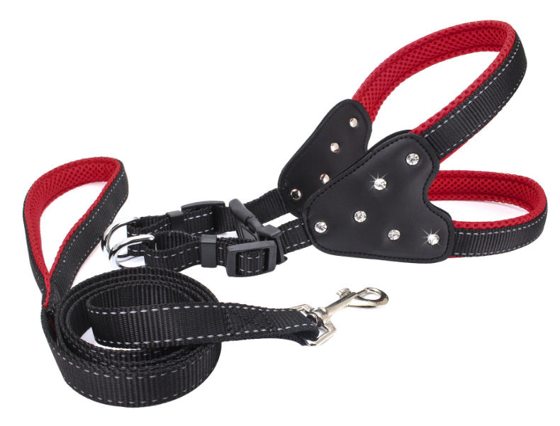 Rhinestone Pet Reflective Gallus Traction Sleeve