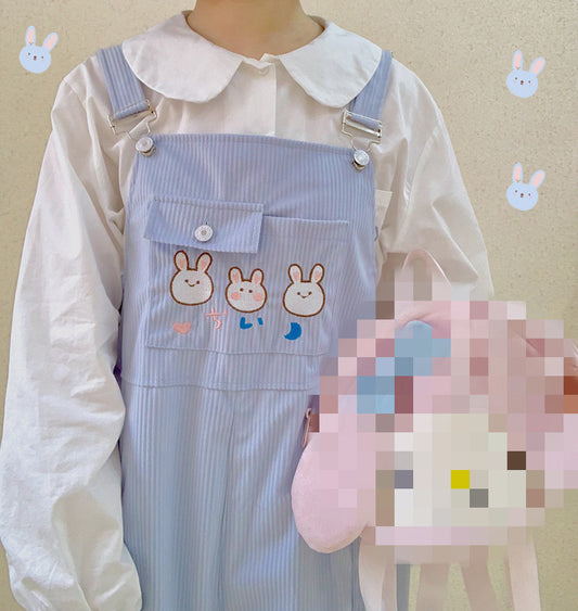 Corduroy Overalls Cute Foreign Style Agereducing Korean Version Loose Wide-legged Small Man