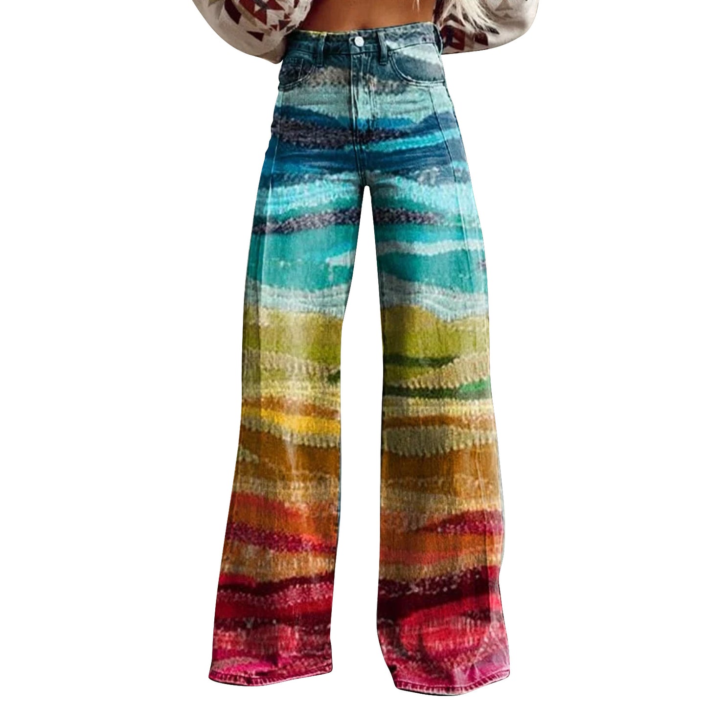 European And American Womens Flared Pure Cotton Jeans