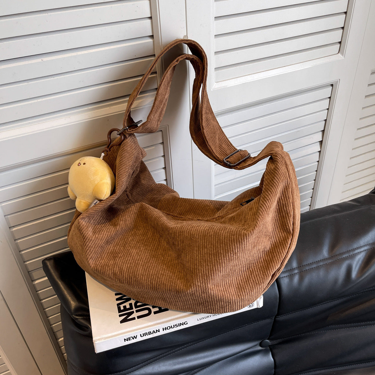 Large Capacity Corduroy Messenger Bag