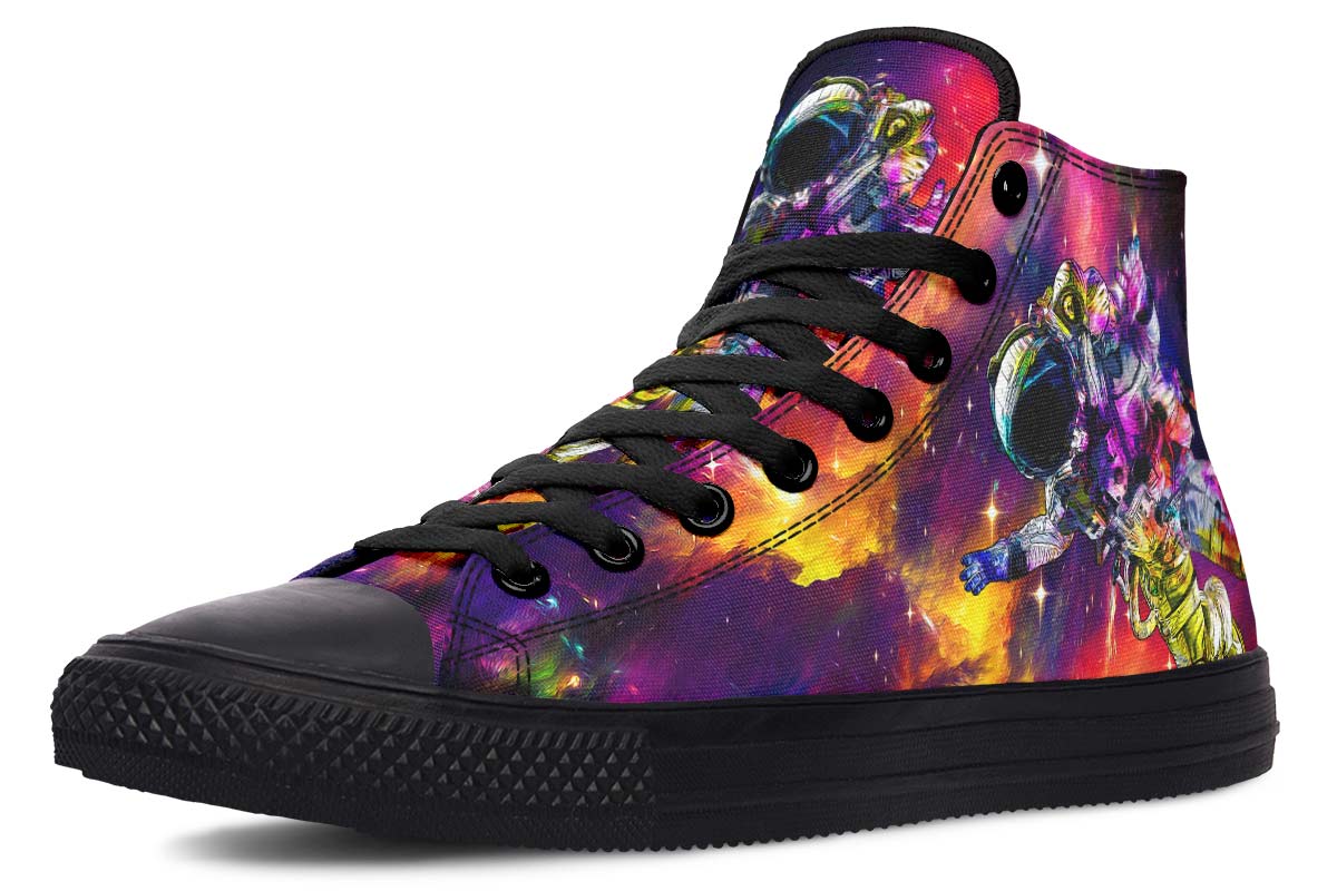 Men's And Women's Fashion Color Printing High-top Canvas Shoes
