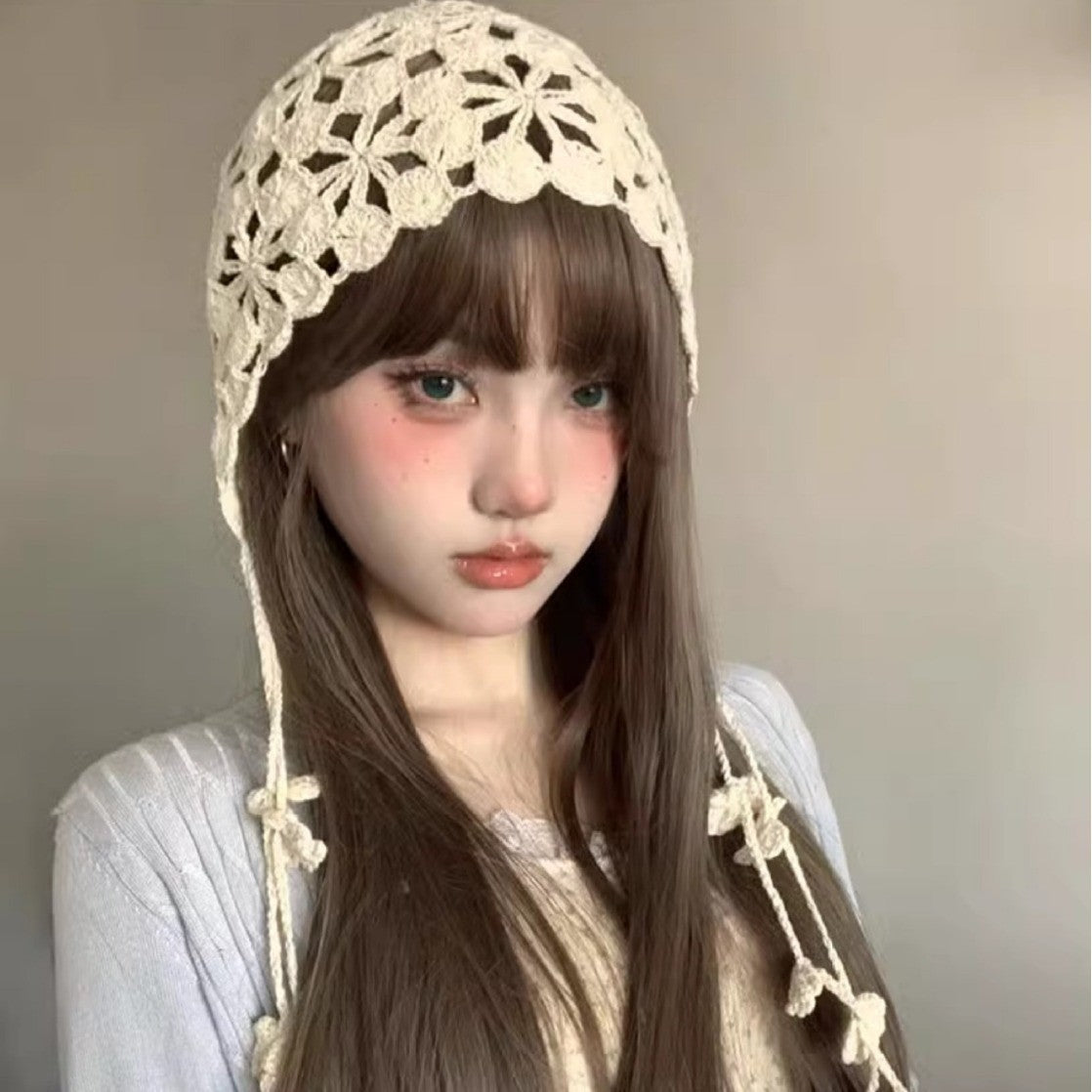 Handmade Woven Head-wrapping Hat Hollow Retro Artistic