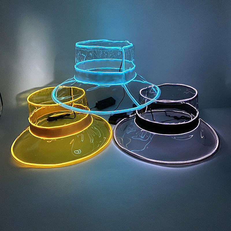 LED Light Up Transparent Fisherman Hat Prom
