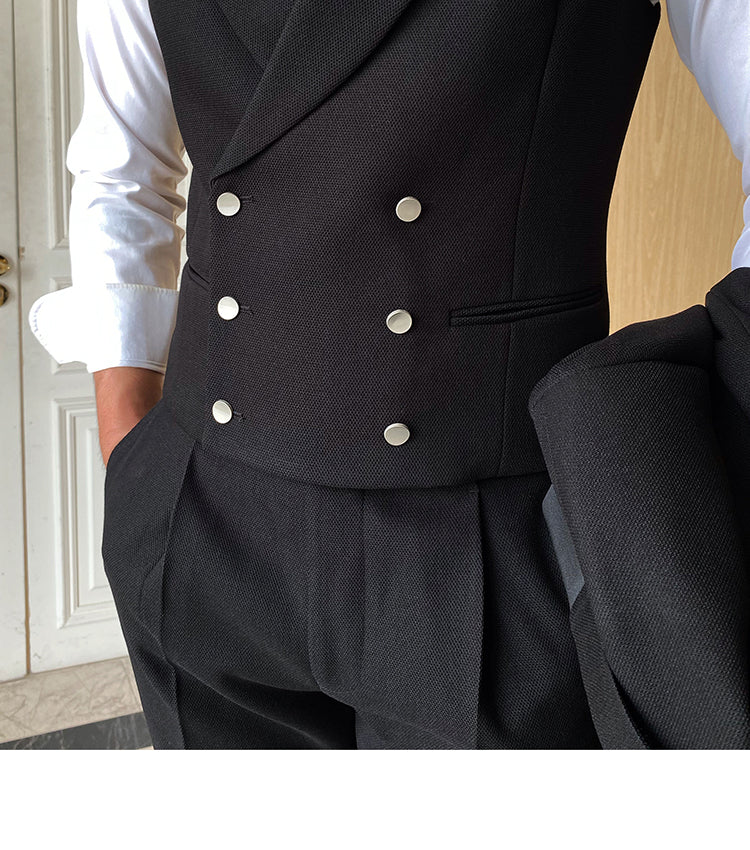 Men's Slim Fit Versatile Fashion Double Breasted Vest