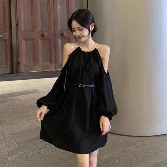 Stylish Relaxed-fit Long-sleeve Dress For Women