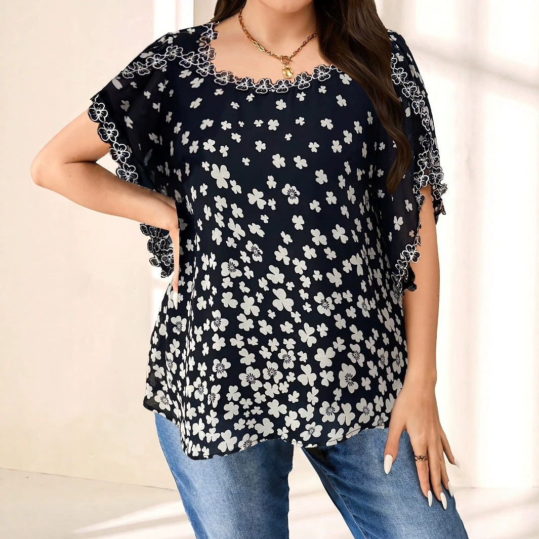 Lace Stitching Elegant Ladies' Shirt