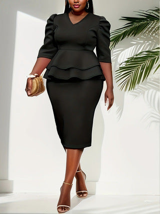 Women's Solid-Color Stylish Sheath Dress