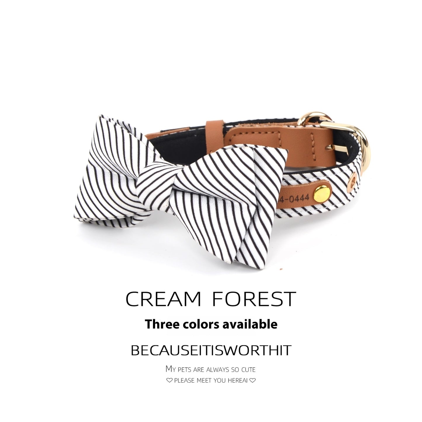 Simple Cotton Detachable Bow Dog Collar