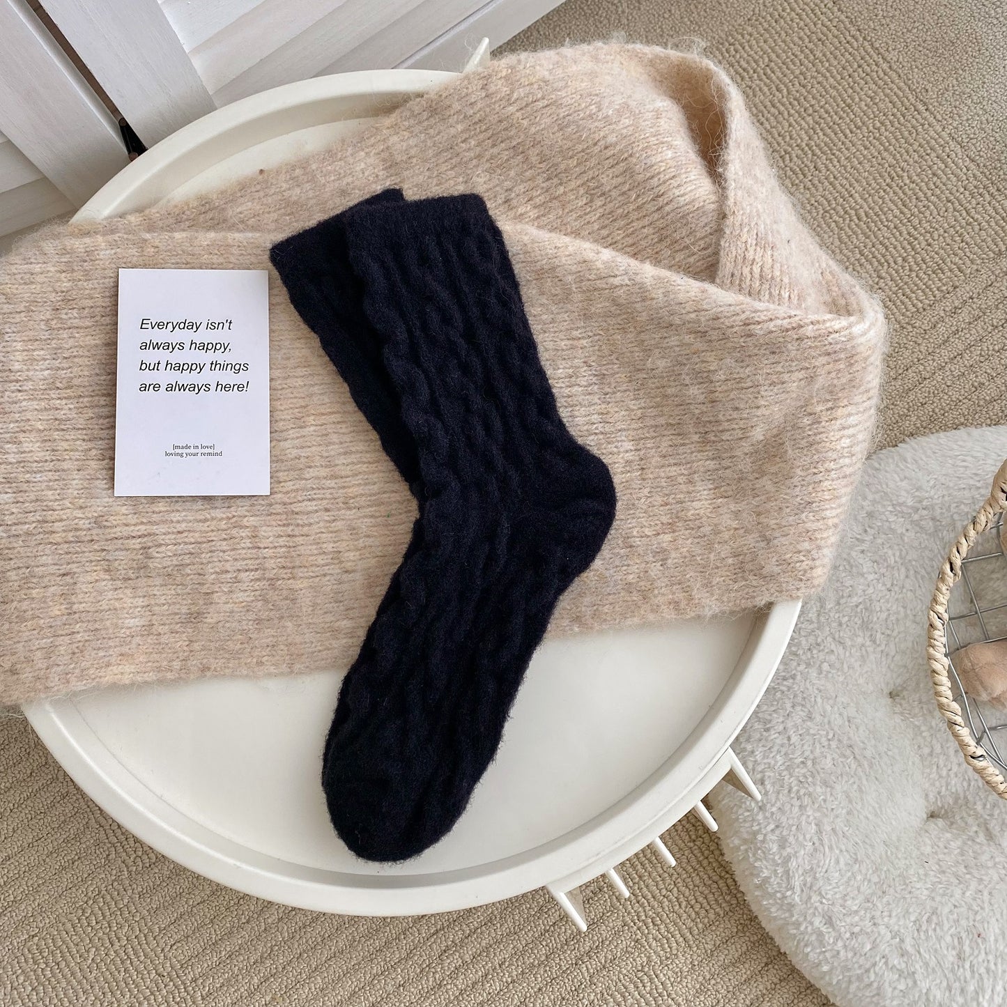 Fleece Lined Padded Warm Keeping Floor Home Sleeping Socks