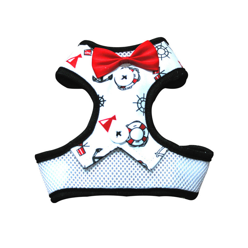 Small Dog Teddy Vest-style Bow Evening Dress With Chest Strap