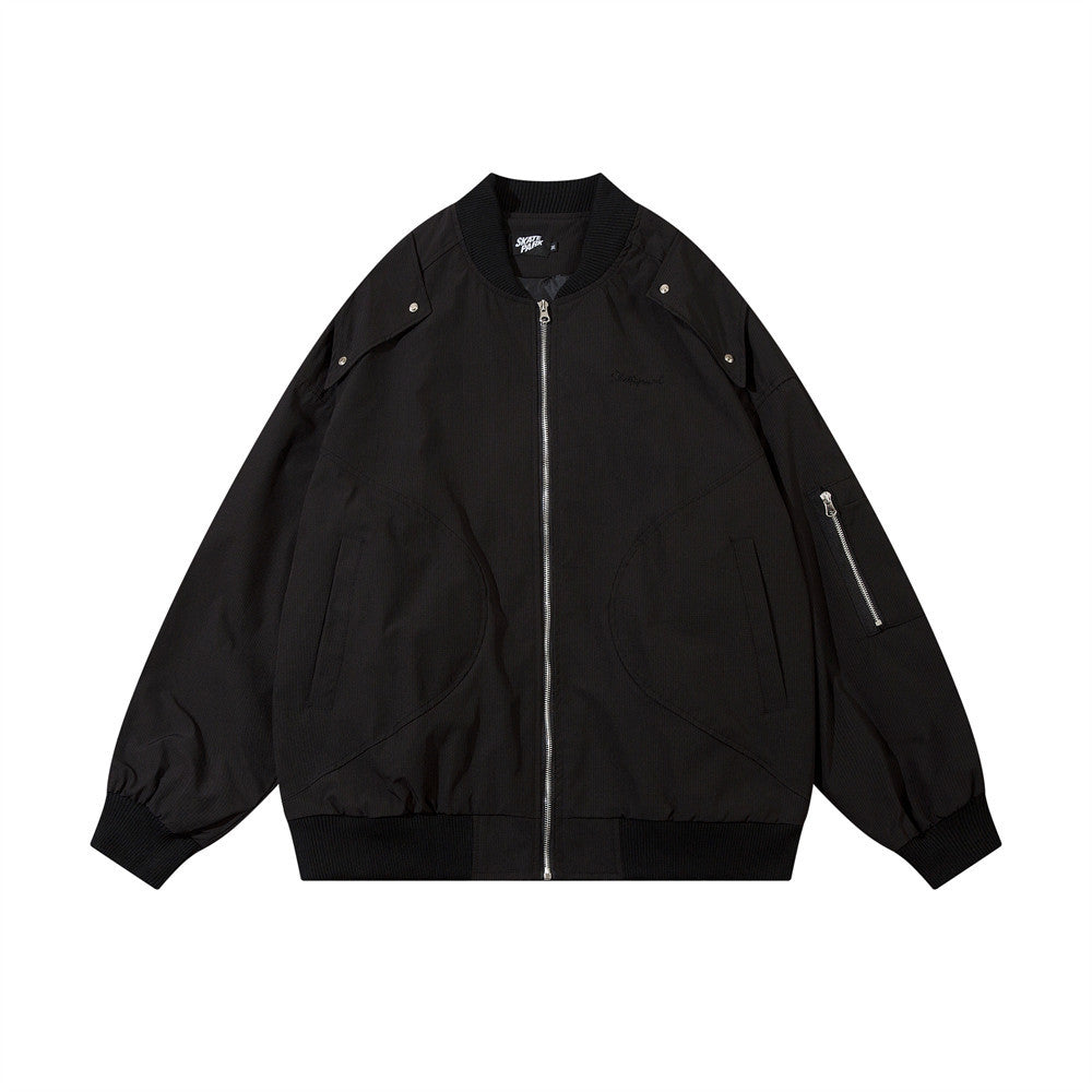 Pure Color All-matching Pilot Jacket Casual Sports Jacket