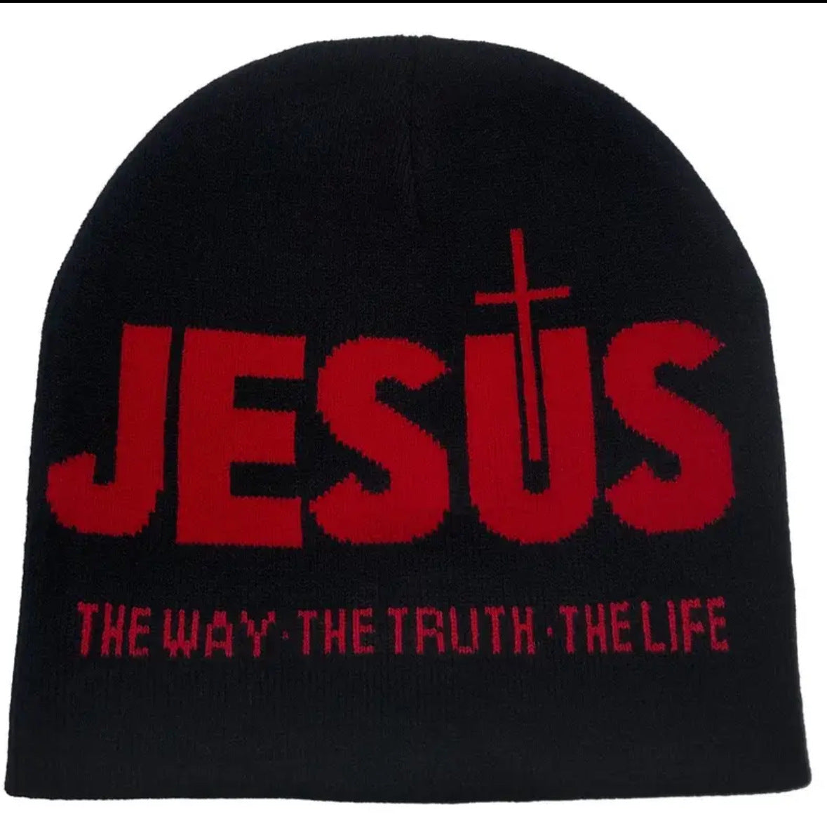 Jacquard Brimless Knitted Hat Letters Autumn And Winter Wool Sleeve Cap