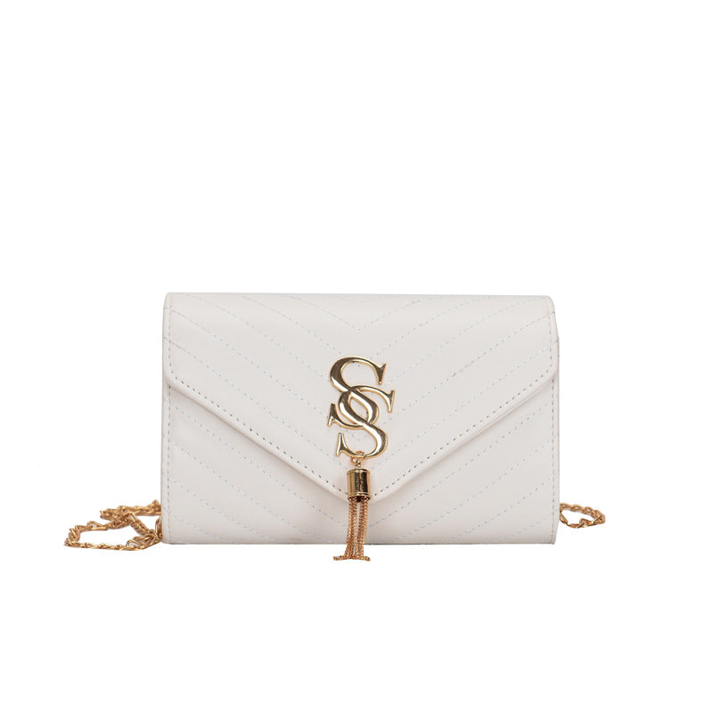 Kæde Crossbody Fashion Bogstav Frynset Tote Taske