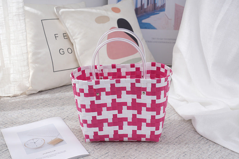 Women's Fashion Diagonal Basket Woven Bag