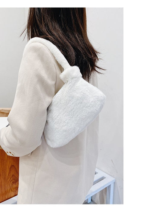 Temperament Plush Underarms One-shoulder Fashion Handbag