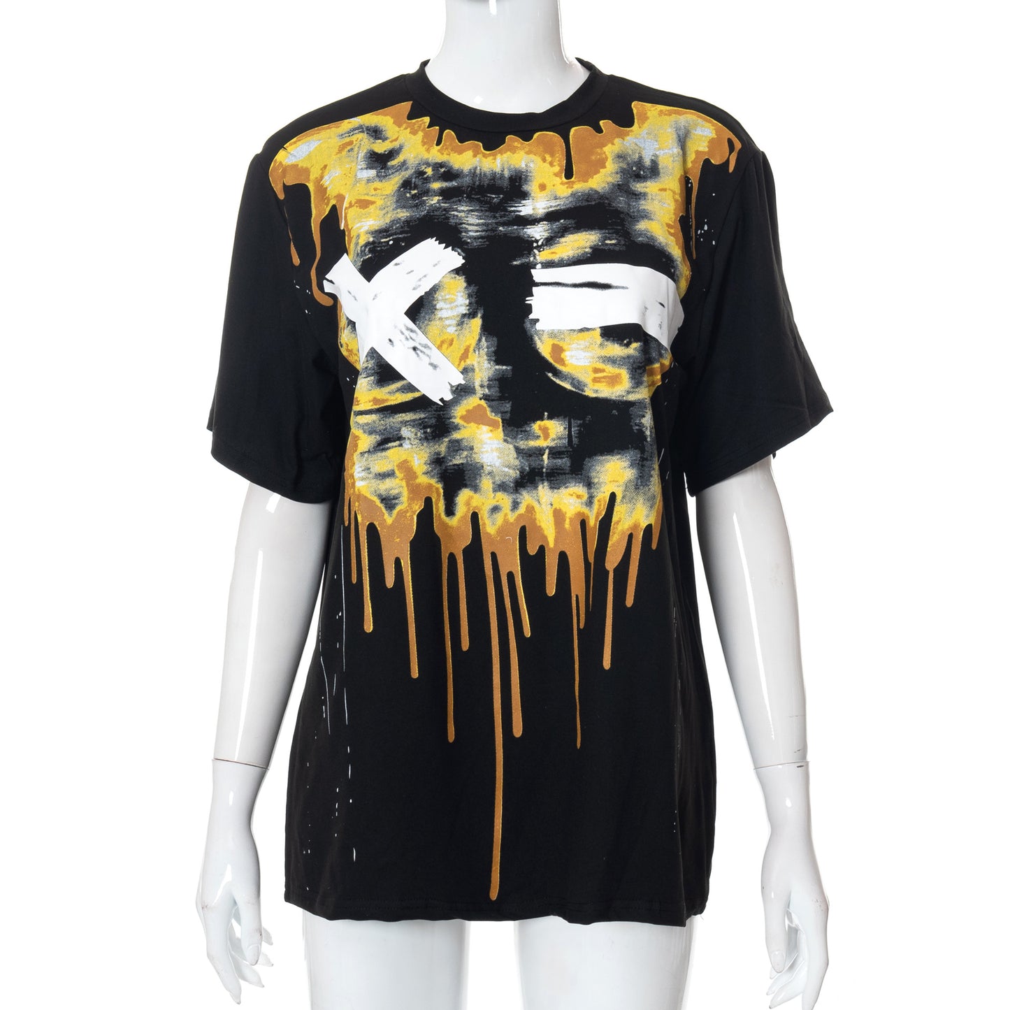 Casual Printed Round Neck Loose Tide Brand Short Sleeve T-Shirt Top