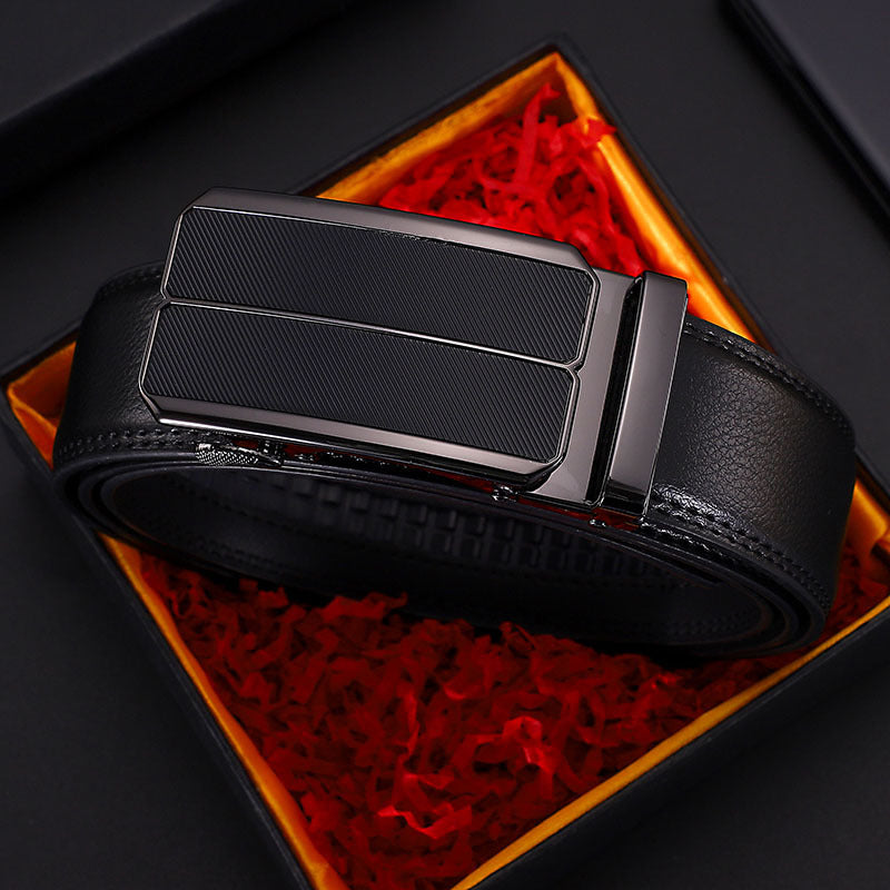 Men's Leather Belt With Automatic Buckle
