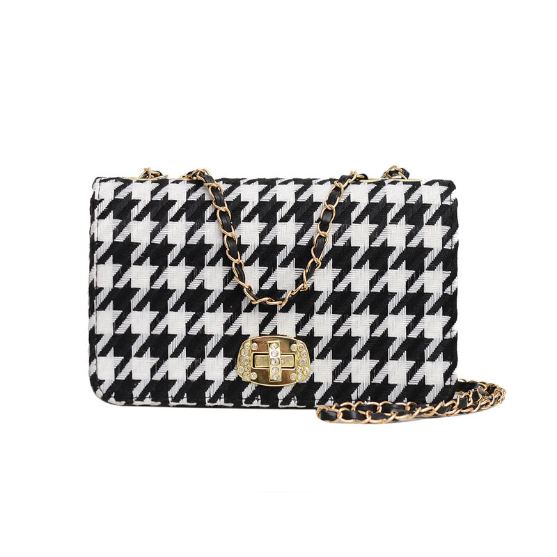 Western Style Simple Street Print Plaid One-shoulder Messenger Bag
