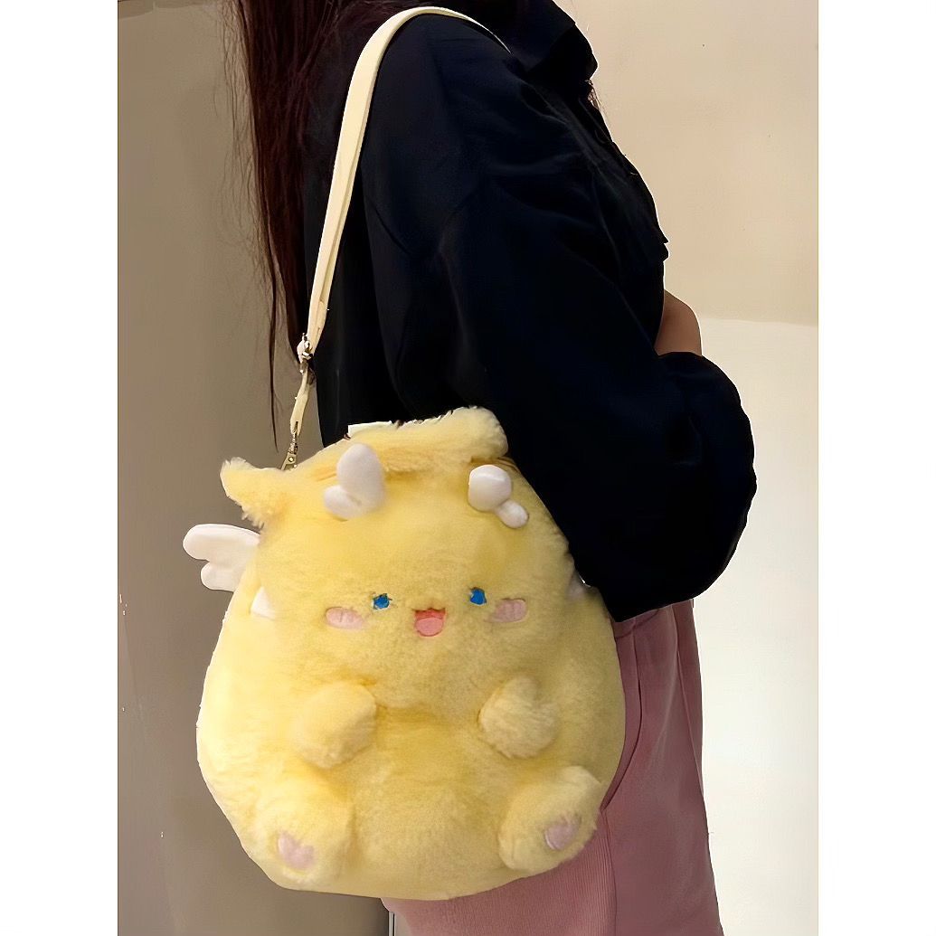 Squatting Dragon Cartoon Plush Doll Bag Girl's Heart Backpack
