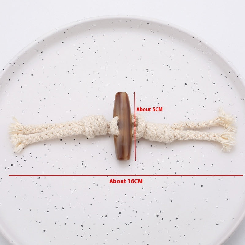 Hemp Rope Horn Overcoat And Trench Coat Cotton String Horn Olive A Pair Of Buckles Sweater Button