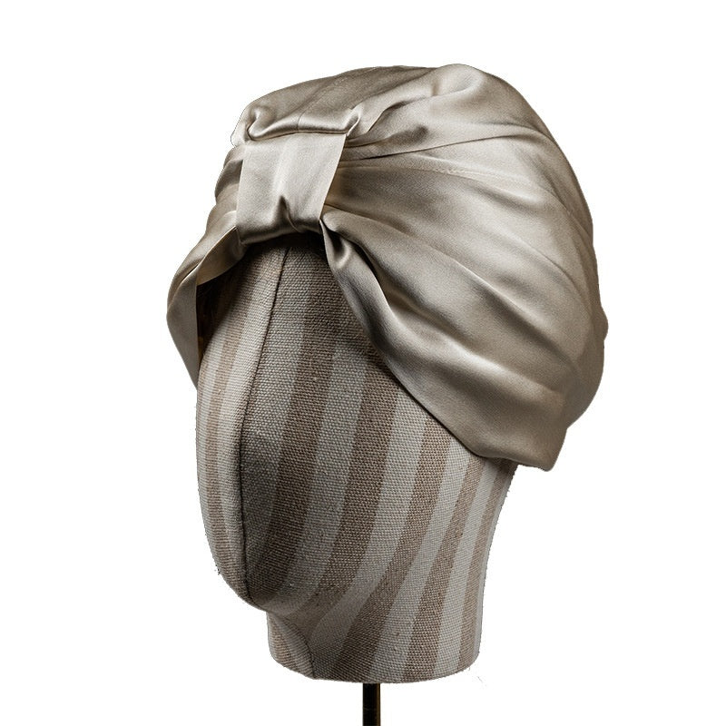 Heavy Silk Silk Nightcap Double Layer Square Knot Confinement Cap