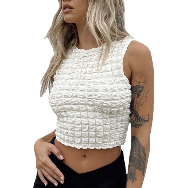 Women's Round Neck Sweet Temperament Slim Vest