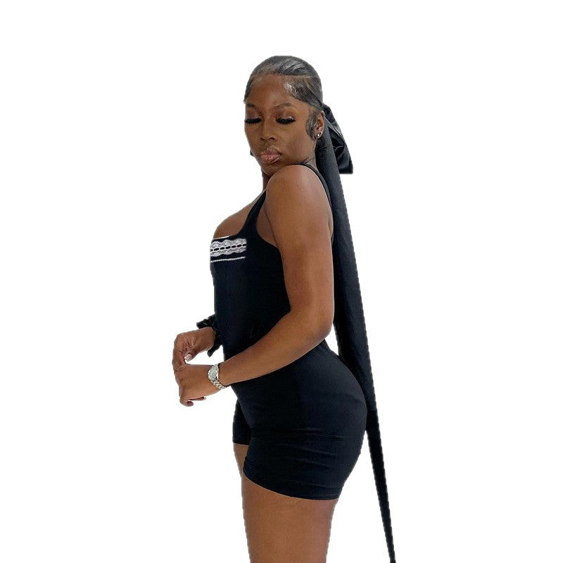 Spicy Girl Lace Halter Jumpsuit For Women