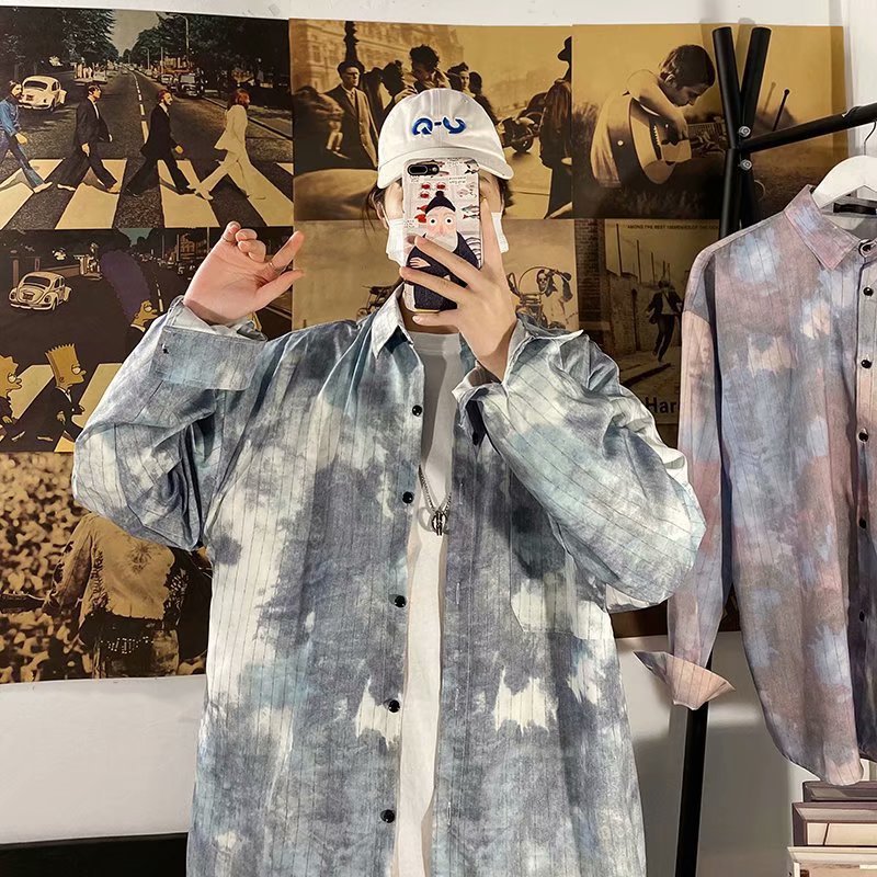 Hong Kong Style Vintage Floral Shirt Men