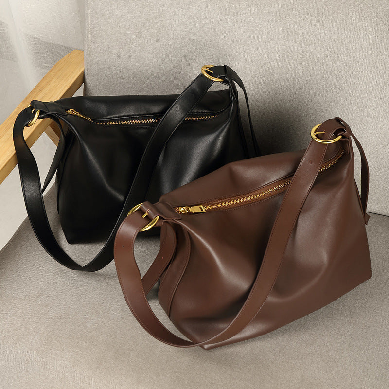 Cowhide Large Capacity Versatile Crossbody Underarm Bag