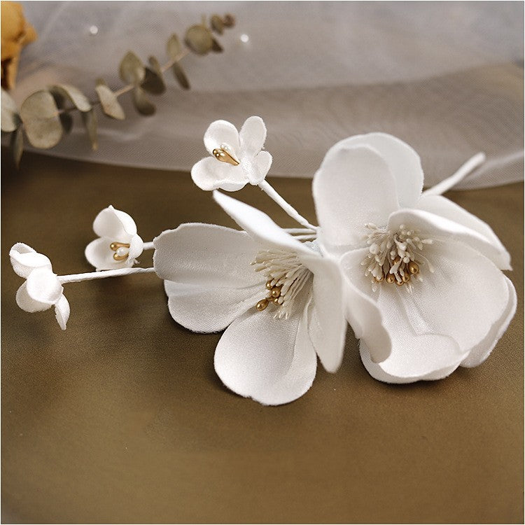 Original French Three-dimensional White Flower Headband