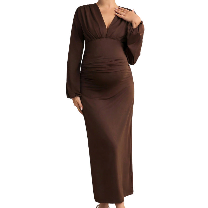 Maternity Pleats Sheath Long Skirt