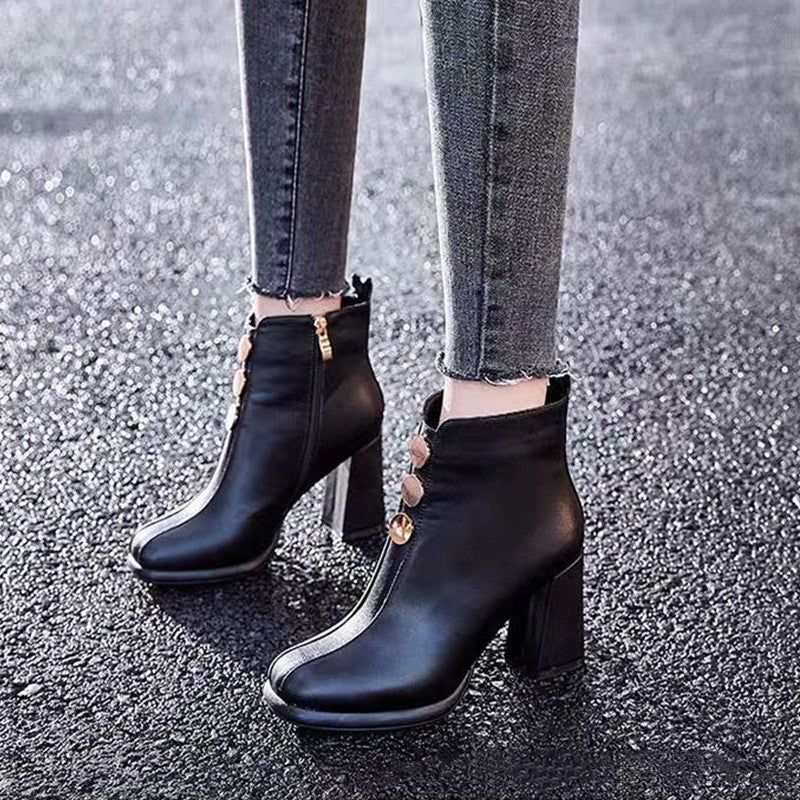 Moderne Martin Chunky Heel Ankelstøvler